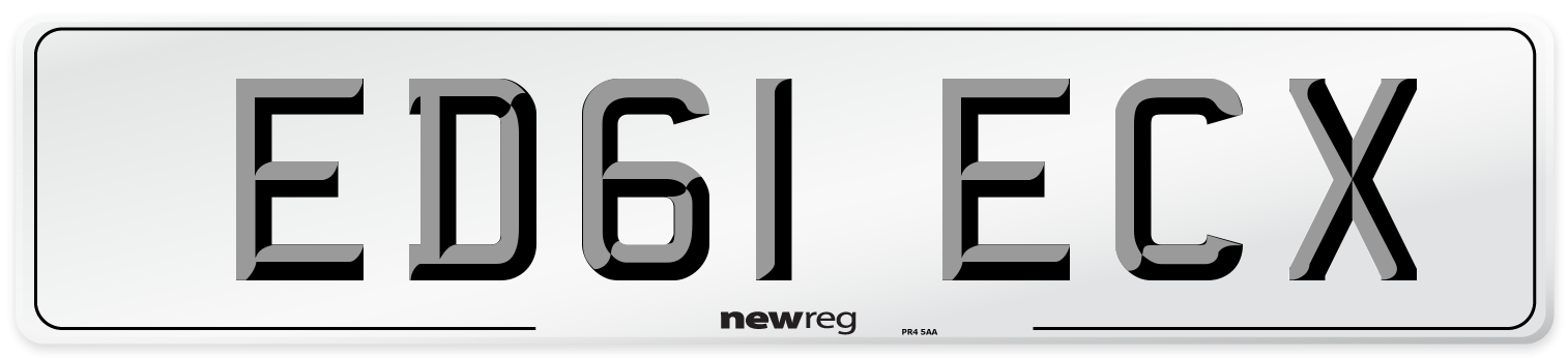 ED61 ECX Number Plate from New Reg